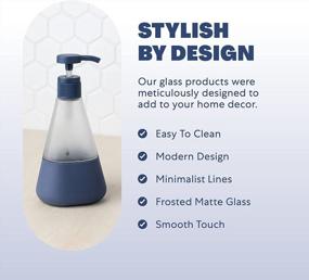 img 1 attached to 2-Pack Refillable Glass Soap Dispenser With Pump - Midnight Blue - Shatter Resistant, Dishwasher Safe Container And Non-Slip Silicone Sleeve For Bathroom Hand Soap - 12Oz Cleancult