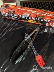 img 7 attached to Revolutionize Your Outdoor Cooking With SUMPRI Non-Stick Grill Mat - Includes Extra Tongs & Oil Brush!