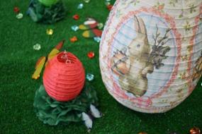 img 2 attached to Получите пасхальное украшение с Quasimoon PaperLanternStore.Com Bunny Paper Lantern