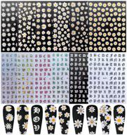 голографические наклейки для ногтей с алфавитом: 12 листов цветочных татуировок для маникюрных украшений логотип