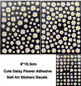 img 3 attached to Holographic Alphabet Nail Art Stickers: 12Sheet Flower Tattoos For Manicure Decorations