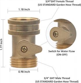 img 1 attached to Control Your Water Flow With STYDDI Garden Hose Shut Off Valve Set - 2 Pack Solid Brass Ball Valves With 4 Hose Washers