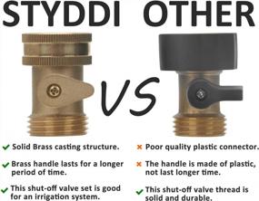 img 2 attached to Control Your Water Flow With STYDDI Garden Hose Shut Off Valve Set - 2 Pack Solid Brass Ball Valves With 4 Hose Washers