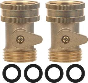 img 4 attached to Control Your Water Flow With STYDDI Garden Hose Shut Off Valve Set - 2 Pack Solid Brass Ball Valves With 4 Hose Washers