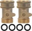 control your water flow with styddi garden hose shut off valve set - 2 pack solid brass ball valves with 4 hose washers logo