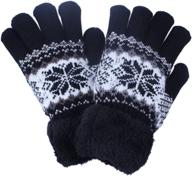 stylish winter gloves mittens with snowflake design: must-have cold weather accessories for girls логотип