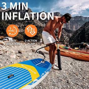 img 1 attached to Inflatable Stand Up Paddle Board For Youth & Adult | Durable SUP Accessories, Portable Carry Bag, Non-Slip Deck, Leash, Paddle And Pump | Kingdely