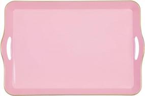 img 4 attached to 17" X 11.8" MAONAME Melamine Serving Tray - Pink Modern Decorative Rectangular Plastic Ottoman Tray For Coffee Table, Bedroom & Living Room