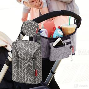 img 2 attached to 🕊️ Grey Feather Skip Hop Pacifier Holder: Convenient Grab & Go Solution