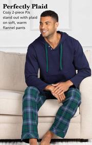 img 1 attached to Men'S Flannel Pajama Set With Hoodie Top From PajamaGram - Perfect Pajamas For Men