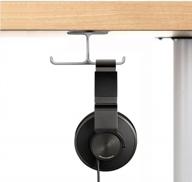 6amlifestyle headphone hanger stand under desk: patented aluminum hook holder for pc gaming dj headphones - gray gy701 logo