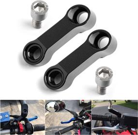 img 4 attached to 🏍️ Areyourshop Motorcycle Handlebar Mirror Riser Extender Adapter 10mm M10 Black