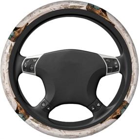 img 3 attached to Swono Cowboy Boots And Hat Car Neoprene Steering Wheel Cover American West Cowboy Leather Shoes 15 Inch Anti-Slip Wheel Wrap Case Protector For SUV Sedan Vans Trucks