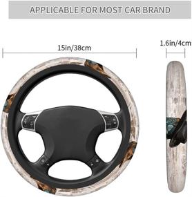 img 2 attached to Swono Cowboy Boots And Hat Car Neoprene Steering Wheel Cover American West Cowboy Leather Shoes 15 Inch Anti-Slip Wheel Wrap Case Protector For SUV Sedan Vans Trucks