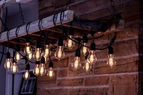 img 3 attached to Decorative String Light Kit With 15-Socket (E26) And Amber Incandescent Nostalgic Loop Filament (A19) Light Bulbs, 48 Ft Length And 25 Watt Power, Black By Bulbrite