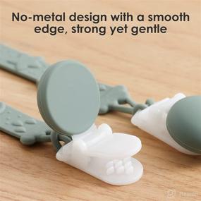 img 3 attached to 👶 Baby Silicone Pacifier Clip Set of 2: BPA-Free Teether Strap with One-Piece Binky Holder - Sage, for Boys and Girls