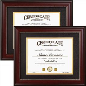 img 4 attached to CPA License Frame, Mahogany With Gold Beads - Pack Of 2 | 8.5X11 Diploma And 11X14 Document UV Protection Acrylic Display Frames