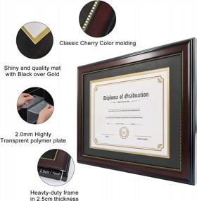 img 3 attached to CPA License Frame, Mahogany With Gold Beads - Pack Of 2 | 8.5X11 Diploma And 11X14 Document UV Protection Acrylic Display Frames