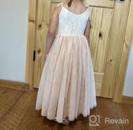 img 1 attached to Flower Strap Tiered Dresses Champagne Girls' Clothing and Dresses review by Jason Burnside