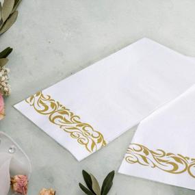 img 3 attached to 400 Pack Vplus Gold Paper Napkins Disposable Guest Towels 3-Ply Soft Absorbent Party Wedding Kitchen Dinners Events Premium Quality