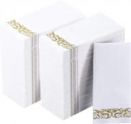 400 упаковок vplus gold бумажные салфетки одноразовые полотенца для гостей 3-слойные мягкие впитывающие для вечеринок свадьбы кухня ужины события премиум качество логотип