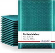 fuxury bubble mailer, 6x10 inch bubble mailers 100 pack, self-seal adhesive padded envelopes, water resistant mailers, shipping envelopes for packaging, small business, mailing,bulk forest green #0 logo