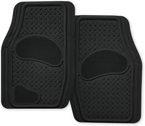 img 1 attached to 🚗 Enhance Your Vehicle's Interior with Kraco R2102BLK Black Premium Rubber Mat - 2 Piece