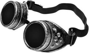 img 3 attached to Steampunk Goggles Glasses Vintage Welding Gothic (Classic Silver Frame)