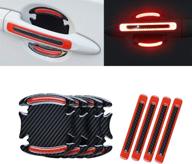 🚗 universal car reflective sticker door handle bowl guards - red (pack of 8) : warning anti-collision protection & scratches protector логотип