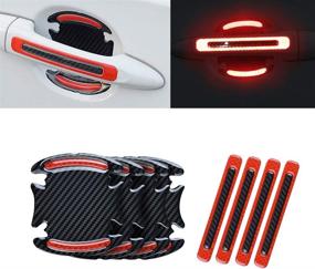 img 4 attached to 🚗 Universal Car Reflective Sticker Door Handle Bowl Guards - Red (Pack of 8) : Warning Anti-Collision Protection & Scratches Protector