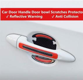 img 3 attached to 🚗 Universal Car Reflective Sticker Door Handle Bowl Guards - Red (Pack of 8) : Warning Anti-Collision Protection & Scratches Protector