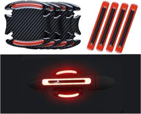 img 2 attached to 🚗 Universal Car Reflective Sticker Door Handle Bowl Guards - Red (Pack of 8) : Warning Anti-Collision Protection & Scratches Protector