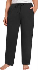 img 4 attached to Weintee Women'S Plus Size Cotton Knit Pants With Pockets