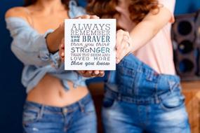 img 3 attached to Inspirational Wall Plaque - KAUZA 'Always Remember You Are Braver Than You Think' For Mom, Sister & Grandma'S Birthday!