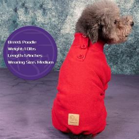 img 3 attached to 🐶 cyeollo Dog Pajamas: Stylish Red Fleece Jumpsuits for Small Dogs