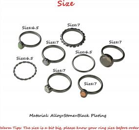 img 1 attached to Vintage Silver Star Moon Knuckle Ring Set - Stackable Midi Finger Rings For Women And Girls (7-19Pcs)