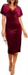 elegant velvet wrap v-neck midi dress with ruched bodycon styling and split hem for women's cocktail parties by mitilly logo
