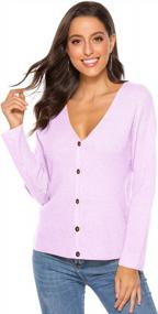 img 1 attached to Women'S V-Neck Button Down Cardigan Sweater Long Sleeve Soft Knit Casual S-XXL