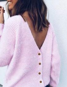 img 3 attached to Women'S V-Neck Button Down Cardigan Sweater Long Sleeve Soft Knit Casual S-XXL