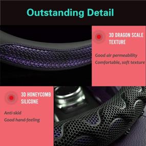 img 2 attached to PINCTROT 3D Honeycomb Anti-Slip Steering Wheel Cover With Superior Grip, Fits Universal 15 Inch Wheels (Purple)