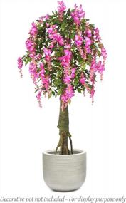 img 1 attached to Stunning Purple 6Ft Artificial Silk Wisteria Tree With UV Protection, Feel Real Technology, And Standable Base - 1680 Leaves And 72" Floral Display For A Unique Accent To Any Space In AMERIQUE