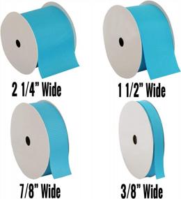 img 3 attached to 10Yd Grosgrain Ribbon Roll - 1 1/2" Aqua Solid Colors Ribbed Pattern For Bows, Decorations & More By Threadart