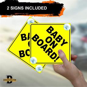 img 2 attached to 👶 2PCs Baby On Board Signs Suction Cups - Car Safety Sign Bundle - Prominent Kids On Board Car Stickers - Secure Baby in Car Window Clings - Child On Board Warning Decals - 5"x5