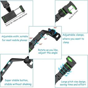 img 1 attached to 📱 Universal 360° Car Phone Holder with Rearview Mirror & Car Hook - Multifunctional Rotating Cell Phone Bracket, Phone and GPS Holder, including 3 in 1 Data Cable (Green)