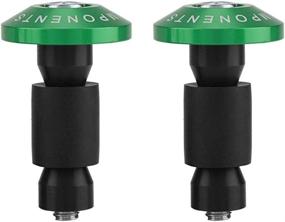 img 2 attached to 🏍️ Suuonee Green Rubber Handlebar End Caps, 22mm 7/8inch Motorcycle Handlebar Plug Slider for Racing ATV Offroad