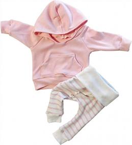 img 4 attached to Adorable Baby Girl Long Sleeve Hoodie Sweatshirt Set With Floral Pants And Headband!