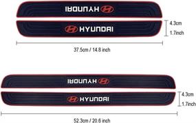 img 3 attached to Moton Black PVC Soft Rubber Car Door Sill Plate Protectors with Red Border - Hyundai Front/Rear Door Scuff Plate Guards 4PCS