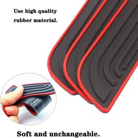 img 2 attached to Moton Black PVC Soft Rubber Car Door Sill Plate Protectors with Red Border - Hyundai Front/Rear Door Scuff Plate Guards 4PCS