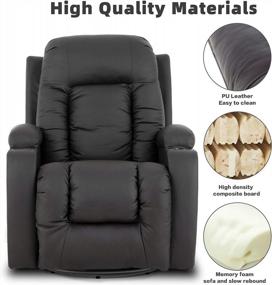 img 1 attached to Experience Ultimate Relaxation With Mecor'S Massage Recliner Chair - PU Leather Rocker With Heat And 360 Degree Swivel In Brown