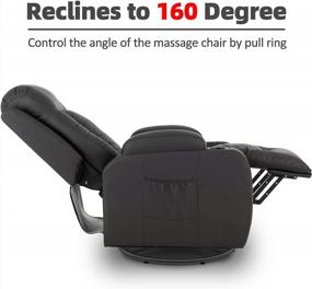 img 2 attached to Испытайте максимальное расслабление с массажным креслом Mecor'S с откидной спинкой - рокер из искусственной кожи с подогревом и поворотом на 360 градусов в коричневом цвете
